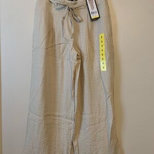 DKNY Light Beige Cropped Tie-Waist Pants